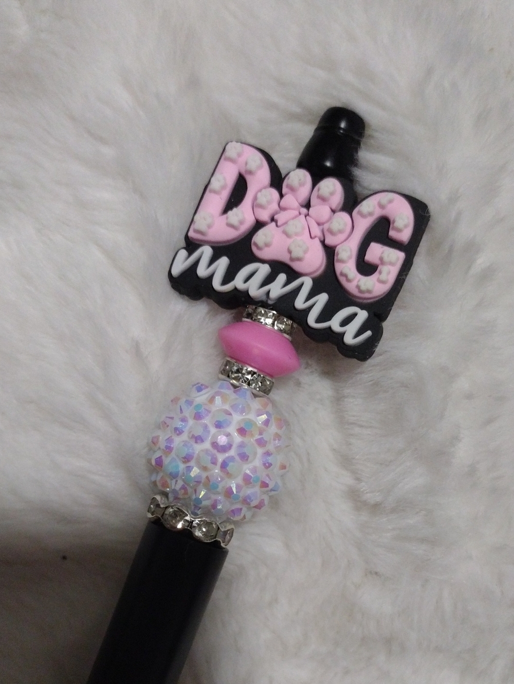 Dog Mama Decorative Ballpoint Pen - Black & Pink - Picture 2 of 2